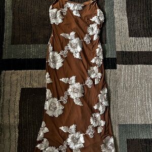 Floral Brown Maxi Dress